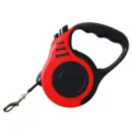 Ergonomic automatic retractable dog leash with red and black housing for walking - 3 Meters (OPP Packaging) / Red