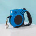 Blue retractable dog leash with LED light and 5m heavy duty rope for walking - Battery Powered / Blue
