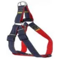 Arnés ajustable de mezclilla para perros con forro de malla roja para perros medianos - Arnés individual rojo