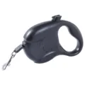 Black retractable dog leash with automatic locking mechanism for safe pet walking - Puppy Style Black