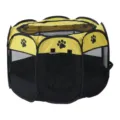Portable yellow and black octagonal pet playpen made of durable Oxford fabric - Size L 114*114*58 / Yellow and Black