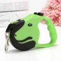 Retractable green dog leash with bull terrier head design for small to medium dogs - 3 Meters / Dog Head Shape Green in Bag