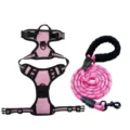 Professional durable pink nylon dog harness and matching leash set for large dogs - S / Pink [Harness + Leash] Set