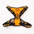 Reflective breathable dog harness vest in vibrant orange with adjustable safety straps - S / Orange-Yellow