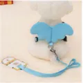 Light blue angel wings pet harness and leash set for small dogs or cats - Small [Strap Width 1.0cm, Length 120cm] / Blue