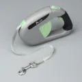 Durable grey and green automatic retractable pet leash featuring a sturdy metal safety hook - 3 Meters / Retractable Leash Grey Green