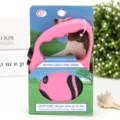 Pink automatic retractable dog leash 16.5ft 5m length for small medium pets 33lbs - Pink Cardboard Pack Dog Head