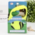 Retractable dog leash in neon yellow with 16.5ft length and 33lbs limit - Yellow Cardboard Pack Dog Head