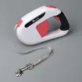 Professional automatic retractable dog leash in white and pink with ergonomic grip - Retractable Leashes in White and Pink