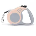 Retractable dog leash in grey and beige with bone pattern detail - Bone Beige Gray
