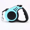 Sky blue automatic retractable dog leash with ergonomic handle and sturdy metal hook - Bone Lake Blue