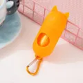 Distributeur de sacs à déjections canines orange en forme de capsule avec mousqueton - Orange