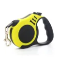 Professional yellow and black automatic retractable dog leash with ergonomic grip - Bone Yellow