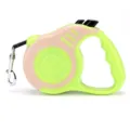 Retractable lime green dog leash with ergonomic handle and heavy-duty metal clip. - Bone Neon Green