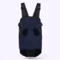 Breathable blue denim pet front carrier backpack for dogs and cats with adjustable straps - S / Blue Denim