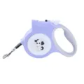Laisse rétractable violette pour chien avec lampe LED pour promenades nocturnes - Mauve Clair
