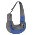 Blue breathable mesh pet sling bag for dogs and cats with adjustable shoulder strap - Sapphire Blue