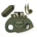 Army green multifunctional pet harness with adjustable straps and leash for travel - S / Dark Green