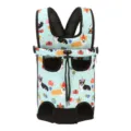 Light blue portable pet front carrier backpack featuring cute Corgi party print design - Light Green / M (Reference 2.5kg-3.5kg)