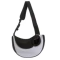Portable mesh pet shoulder carrier bag in black and white for cats and small dogs - L / White and Black