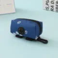 Blue portable pet waste bag dispenser pouch with white paw print patterns for dogs - Blue Paw Prints