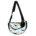 Portable pet sling carrier bag with Corgi dog pattern on light blue background - Size L (37x29x25cm) / No. 11 Upgraded Light Green Corgi