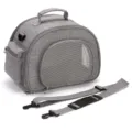 Premium grey portable pet carrier bag with breathable mesh and detachable shoulder strap. - S / Gray