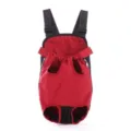 Comfortable red foldable front-facing pet carrier backpack for small dogs and cats - S / Magenta Canvas
