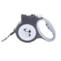 Laisse rétractable automatique pour chien avec lumière LED et motif de chien mignon en gris - Gris