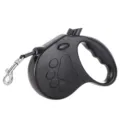 Durable black retractable dog leash with automatic lock and metal swivel hook - 5 Meters in OPP Bag / Footprint Black