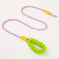 Colorful dopamine-style purple dog leash with green bubble foam handle and metal hook - Standard Purple (1.0cm Thick * 1.5m Long)