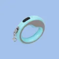 Laisse rétractable ronde ergonomique bleu clair pour animaux avec design télescopique - 2,5 mètres / Bleu