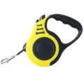 Yellow and black automatic retractable dog leash with ergonomic handle and bone pattern - 3 Meters Card Packaging / Yellow