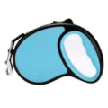 Sky blue retractable dog leash with an ergonomic handle for walking small to medium pets - Light Blue