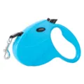 Professional automatic retractable pet leash for dogs featuring a vibrant blue plastic casing - Dog Head Sky Blue