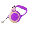 Purple and beige automatic retractable dog leash with ergonomic handle - 3 Meters Card Packaging / Beige Purple