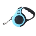 Retractable blue dog leash with bone design and ergonomic non-slip handle grip - 3 Meters Card Packaging / Lake Blue
