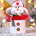 Festive Christmas snowman gift box for candy and apples, red and white knitted design - Classic Red and White Snowman (S229-B)