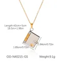Romantic stainless steel book pendant necklace with heart cutout in silver and gold tone. - Gold Silver Stitched Book Hollow Heart Style (OD-N40215-GS)