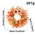Corona de otoño de 50 cm con girasoles y calabazas para decoración - Guirnalda de Otoño de Girasol y Calabaza Blanca (L2-25)