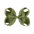 Lazo de pelo de cinta grosgrain verde oliva para niñas y accesorios para el cabello - Grosgrain Normal / Verde Hierba