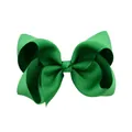 Clip de lazo de pelo grande de cinta de grosgrain verde vibrante para niñas y niños - Grosgrain Normal / Verde Brillante