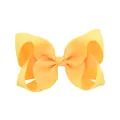 Lazo para el pelo grande amarillo de cinta grosgrain hecho a mano para niñas pequeñas - Grosgrain Normal / Amarillo