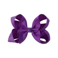 Lazo grande para el pelo de cinta de grogrén morada para niñas y bebés accesorio - Púrpura Uva (467)