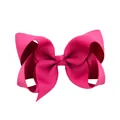 Pinza de pelo artesanal con lazo grande de cinta de falla rosa fucsia para niñas pequeñas - Rosa Fucsia (30)