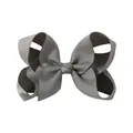 Elegante lazo para el pelo grande de cinta de grosgrain gris para niñas y bebés - Gris (017)