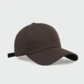 Dark brown plain cotton baseball cap with deep crown and UPF50+ UV protection for unisex - Adjustable / Brown