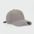 Unisex grey cotton baseball cap with UPF50+ UV protection and adjustable strap. - Adjustable / Gray