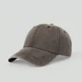 Washed cotton baseball cap in vintage brown with wide brim and soft top - Adjustable / Washed Cotton (26010M) / Coffee