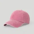 Vintage washed cotton baseball cap with wide brim and soft top in rose pink color. - Adjustable / Washed Texture Style (26010M) / Pink